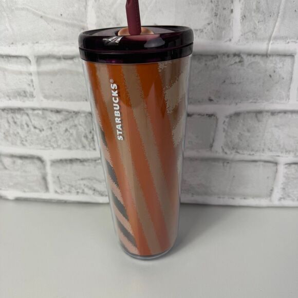 Starbucks Veni Fall Cold Cup Pumpkin Straw Topper - Picture 3 of 7